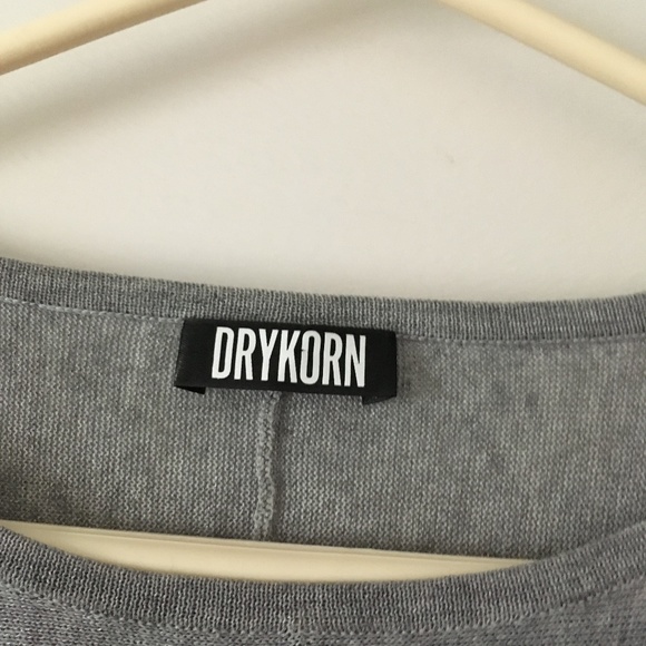 DRYKORN Ruched Tie Sleeve Grey Viscose Knit NONIE Top L - Picture 3 of 5